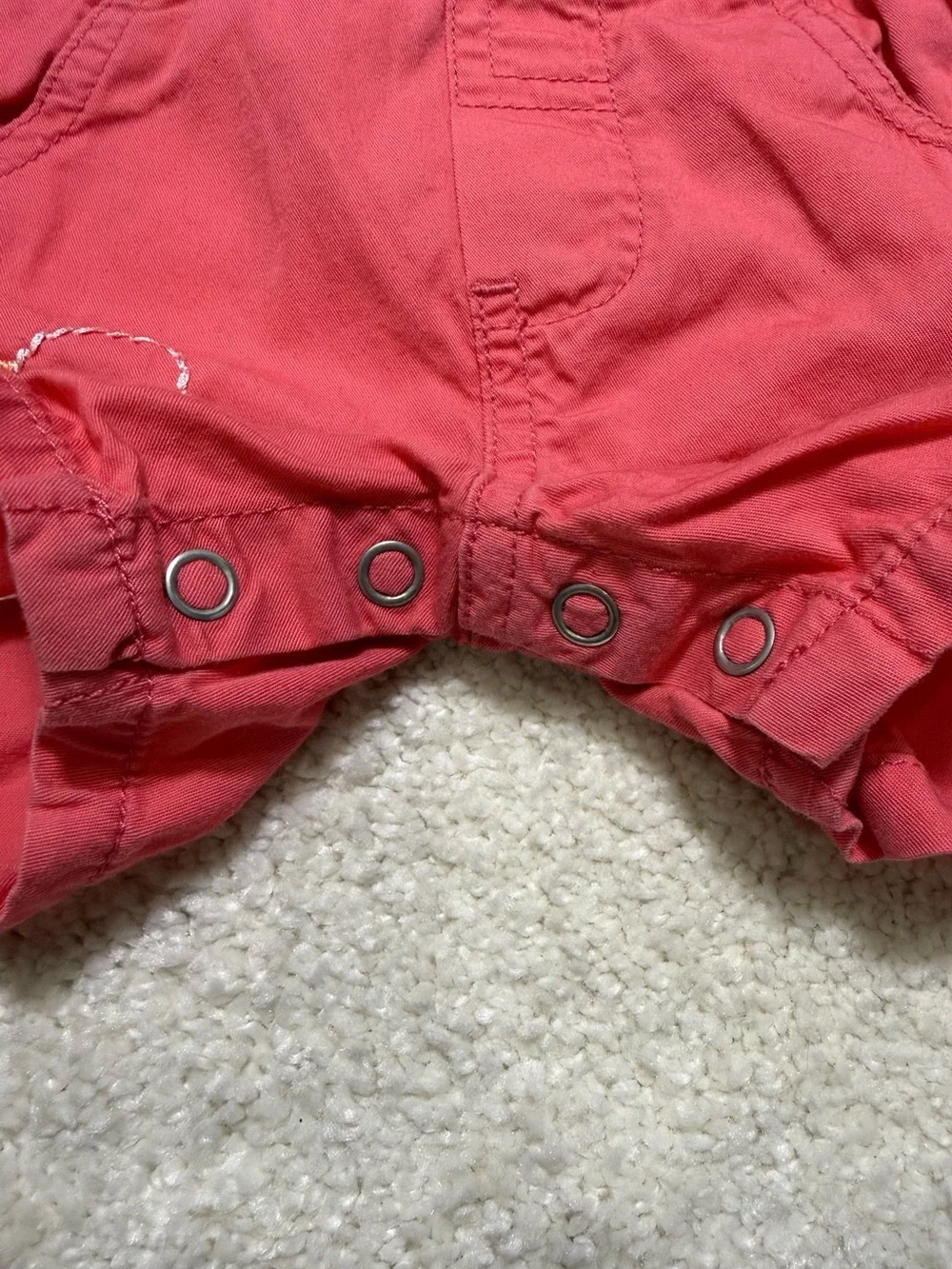 Vintage Baby Gap Floral Embroidered Short Overalls Newborn 0-3 Months